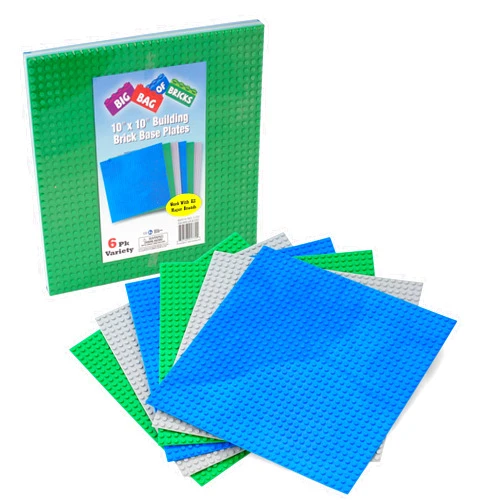 SCS Direct Bricks Building Blocks Baseplates - Large 10