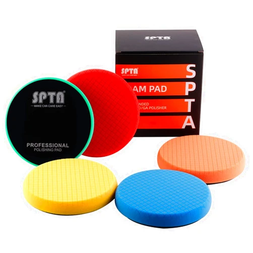 SPTA Buffing Sponge Pads , SPTA 5Pcs 6.5 Inch Face for 6 Inch 150mm Backing Plate Compound , Cutting Polishing Pad Kit For Car Buffer Polisher Compounding , Polishing and Waxing -SQMIX65
