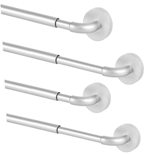 TYRON TYRON TYRON 4 Pack Magnetic Curtain Rod for Metal Doors Adjustable 18-30 Inch, 3/8 in. Diameter, French Door Magnetic Curtain Rods, Magnetic Cafe Curtain Rod(Nickel)
