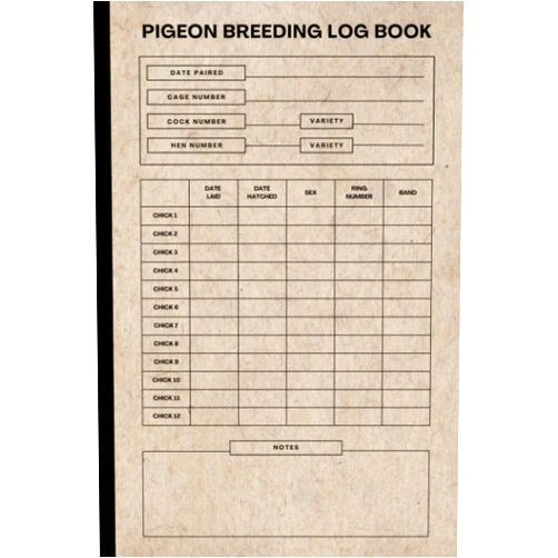 Kalm Design Pigeon Breeding Log Book: Record, Track, and Elevate Your Pigeon Breeding Journey