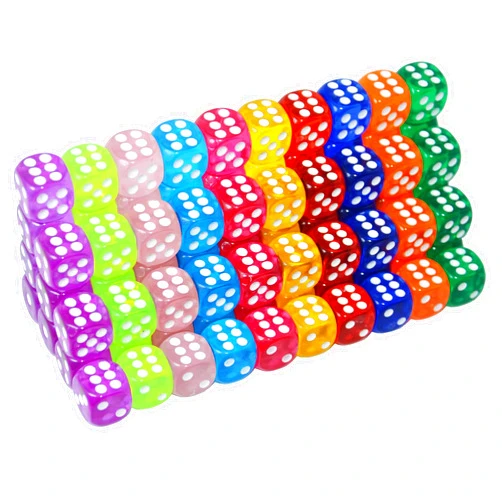 SmartDealsPro 100-Pack D6 Colored Dice, Six Sided Bulk Dice, 10 Colors Translucent Dice Die for DND, MTG, RPG, Tenzi, Yahtze, Bunco, Table Borad Games, Math Classroom Teaching (14mm)
