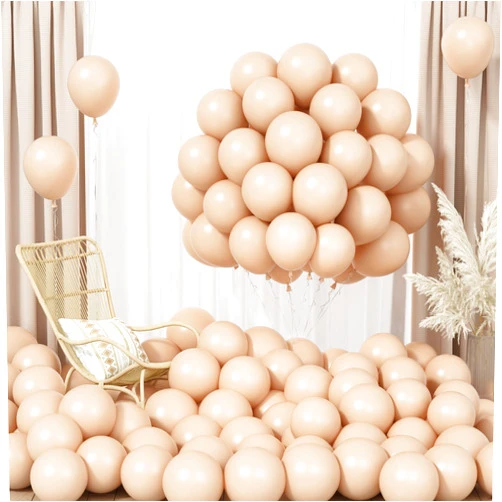 KYGNE Nude Balloons, 100 Packs 5 Inch Apricot Latex Balloons, Retro Beige Party Balloons, Apricot Neutral Helium Balloons for Boho Birthday Baby Shower Wedding Bridal Party Decoration
