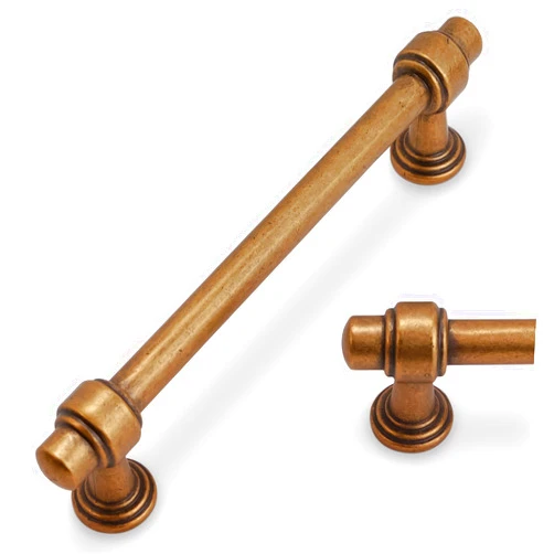 POVEFONK 10 Pack 5 inch(128mm) Antique Brass Kitchen Cabinet Handles Cabinet Pulls Vintage Drawer Pulls Aged Gold Bronze Kitchen Cabinet Hardware Kitchen Handles Drawer Pulls Dresser Handles