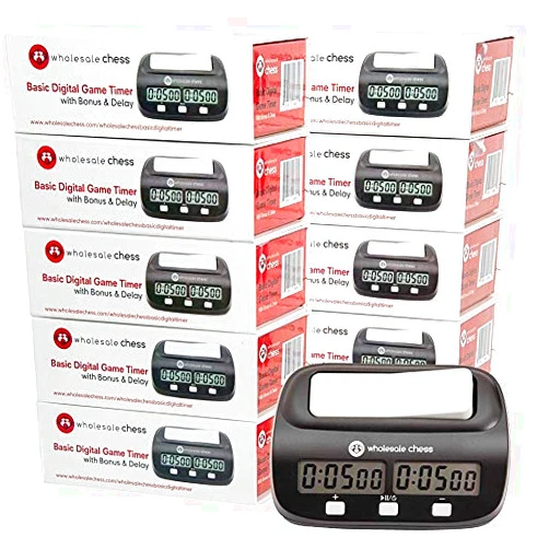 Wholesale Chess Basic Digital Chess Clock & Game Timer with Bonus and Delay - 10 Pack