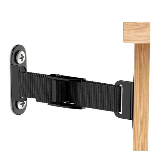 OKE Anti Tip Furniture Anchors (2 Pack),Heavy Duty Furniture Wall Anchor,Adjustable Earthquake Straps,Furniture Anchors for Baby Proofing,Black