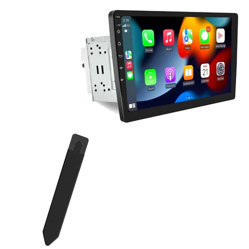 BoxWave Stylus Pouch Compatible with Woibugee Double Din Car Stereo (10 in) - Stylus PortaPouch, Stylus Holder Carrier Portable Self-Adhesive for Woibugee Double Din Car Stereo (10 in) - Jet Black