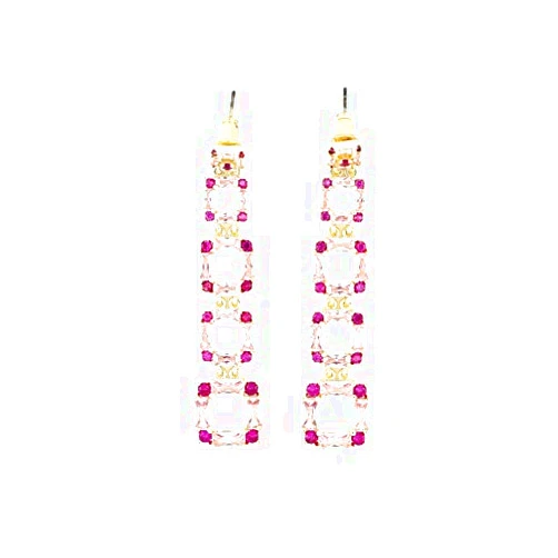 Innovarium Rhodium Plated Connection Earring for Women with Brilliant Cut Cubic Zirconia