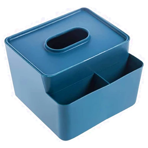 LJINK Tissue Box Tissue Covers Desktop Tissue Box Household Storage Plastic Storage Box Living Room Paper Box Decorative Tissue Box (Color : Blue)