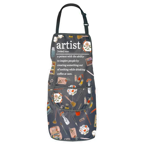 JNIAP Artist Definition Apron Painting Artist Apron with Pockets Paint Lovers Gifts