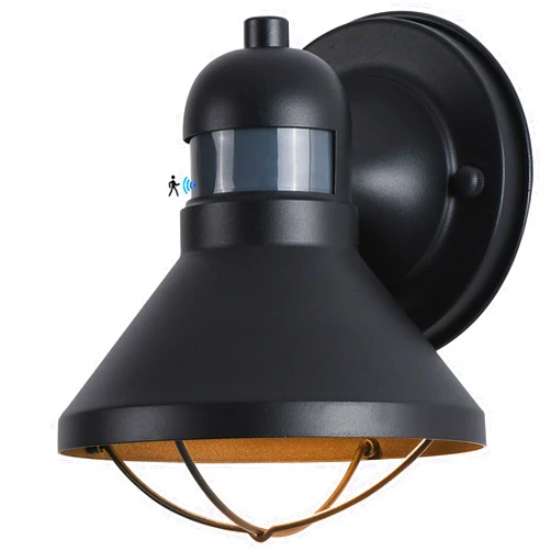 LONEDRUID Motion Sensor Outdoor LED Porch Wall Light Fixtures Dusk to Dawn Exterior Barn Wall Lantern Black Farmhouse Sconce Lighting Wall Mount Lamp for Garage Patio Balcony Doorway