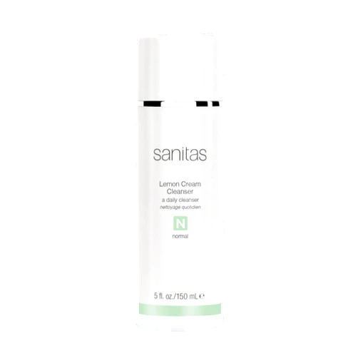 Sanitas Skincare Lemon Cream Cleanser, Enriching Cleanser, Vitamin C, Vitamin E, Jojoba Oil, 5 Ounces