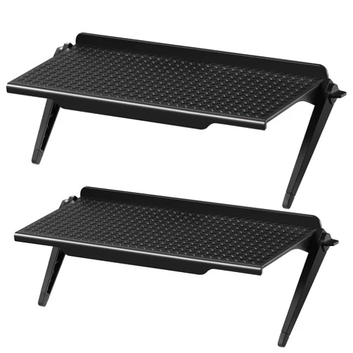 Blulu 2 Pieces TV Top Shelf Screen Shelf Adjustable Monitor Top Shelf TV Top Storage Bracket Computer Screen Shelf for Cellphone Stand, Media Boxes, Game Console, Router and Home (Black, 11.8 x 4.7 Inch)