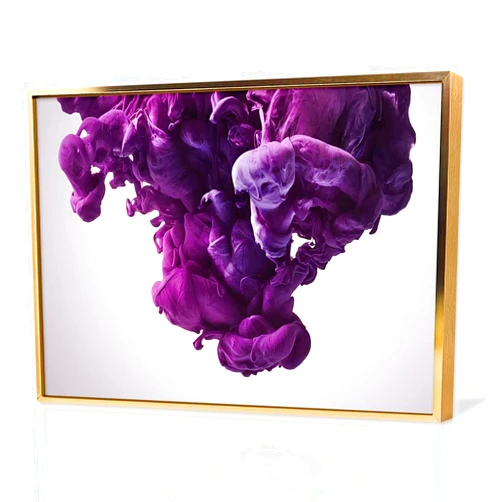 Eorntdy Canvas Wall Art Purple Paint Splash Gold Framed Canvas Print Artwork Abstract Modern Wall Art Paintings for Living Room Kids Room Bedroom Bathroom Modern Home Decor 12x18inch (Aluminum Frame)