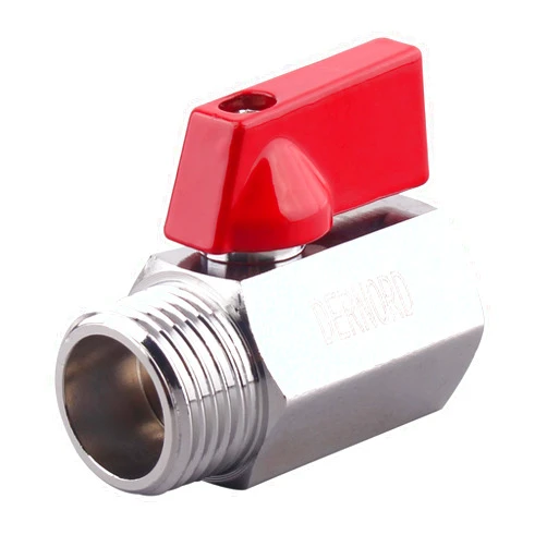 DERNORD Brass Mini Ball Valve NPT Thread, Shut-Off Valve Female&Male (1/2
