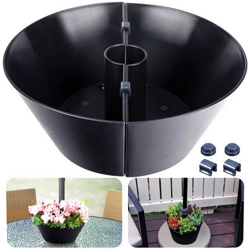 EBaokuup Umbrella Planters - Half Circle Planter Pots with Umbrella Hole - Flower Planters Pots Container for Indoor Outdoor Garden Home Plants (1 PCS)