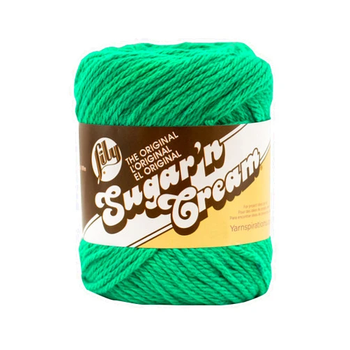 Lily Sugar 'N Cream The Original Solid Yarn, 2.5oz, Medium 4 Gauge, 100% Cotton - Mod Green - Machine Wash & Dry