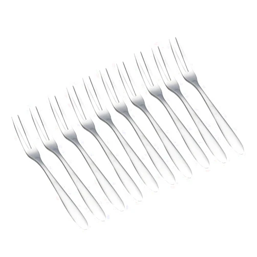 OFFSCH 10pcs Polished Stainless Steel Fork Cake Fruit Forks Reusable Fruit Dessert Forks for Cocktail Salad Appetizers Seafood