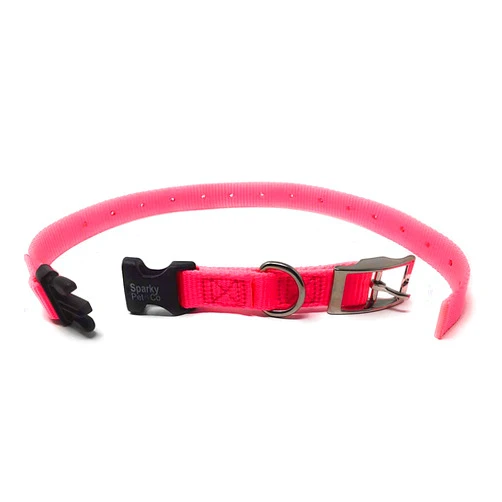 Sparky Pet Co - ECollar Replacement Strap - Double Buckle Dog Collar - Rugged Nylon - Adjustable - D Ring - Quick Release Metal Clasp - for Invisible Fence Systems - 1