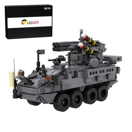 KAROYD Technic M-SHORAD Anti-Aircraft Armored Vehicle Building Kit, Tank Armored Series Building Blocks Set Compatible with Military (740PCS)