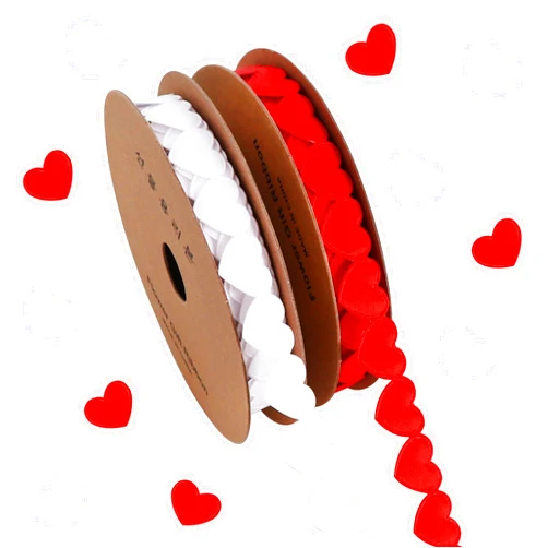 TONIFUL 2 Rolls Red and White Heart Ribbon, 5/8 Inch Love Ribbon for Valentine's Day, Birthday, Christmas, Wedding Party Decor, DIY Craft, Gift Wrapping, Wreath Decor, Hanging Ornament(10Yard/Roll)
