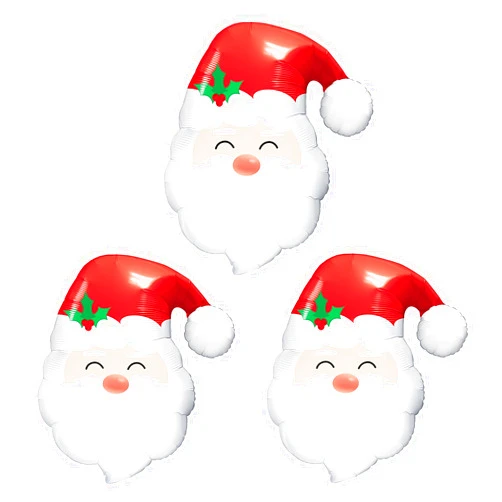 Doneace Santa Claus Balloons Christmas Balloons Santa Claus Head Foil Balloons for New Year Christmas Themed Party Decoration Supplier, Birthday Party Festival Balloons Sets 3Pcs
