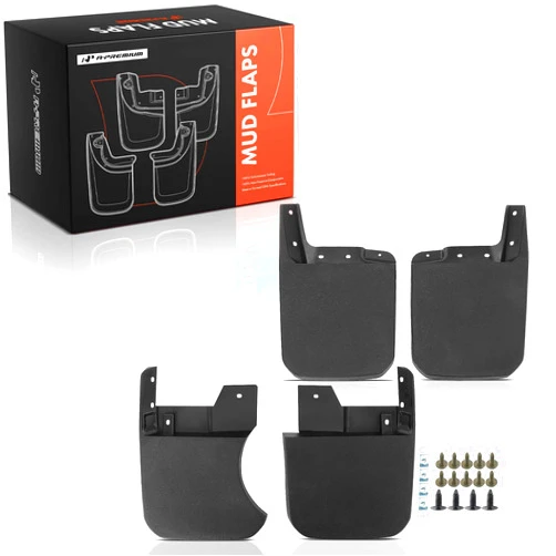 A-Premium Set of 4PCS Front and Rear Mud Flaps Splash Guards Mudflaps Mudguards with Hardware Kits Compatible with Jeep - 2023-2024 - Gladiator, Willys/Sport, Crew Cab Pickup