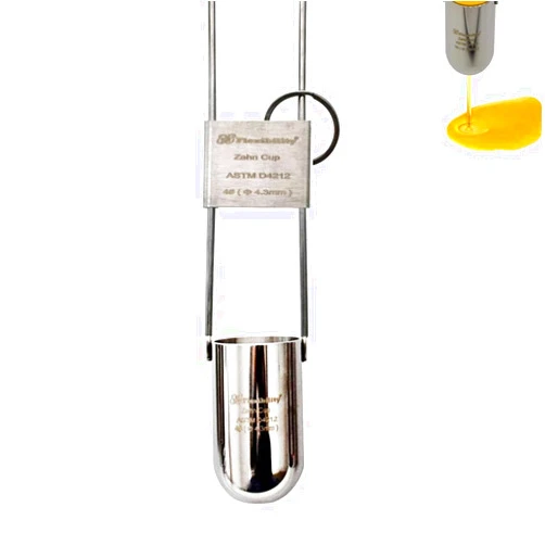 Generic Zahn Cup Viscosity Cup Dip Type Immersion Viscosity Cup #1 to #5 Dip Type 44ml Stainless Steel Viscometer Flow Cup for Paint, Ink, Dye, Honey or Approximate Liquid (NO.4)