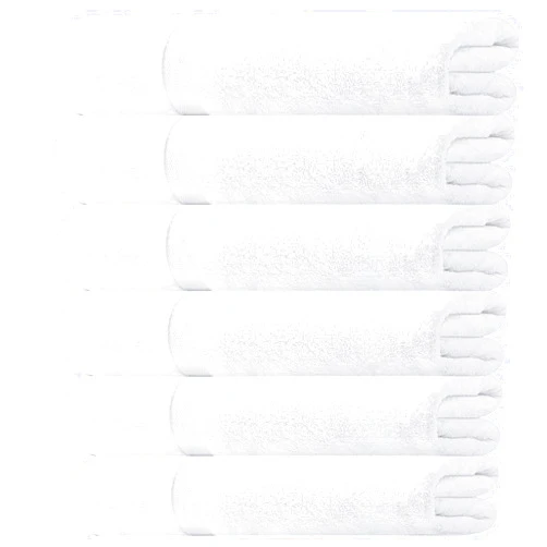 White Classic Wealuxe White Bath Towels 22x44 Inch, Cotton Towel Set for Bathroom, Hotel, Gym, Spa, Soft Extra Absorbent Quick Dry 6 Pack