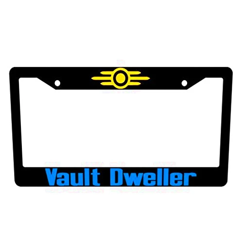 Dots Gifts Vault Dweller Black Plastic License Plate Frame DG