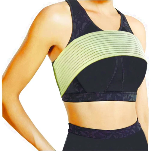 BANWMEN Post Surgical Implant Stabilizer Strap Support Brace Bandage, Breast Augmentation and Reduction Band, Chest Compression Support Band for Large Breast Exercise, Fits Most (Beige)