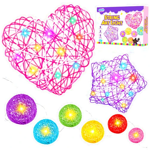 CGBOOM String Art Kit for Kids Ages 8-12, 2*Heart 2*Star 10*Round Lanterns, Kids Arts and Crafts Ages 8-12, Gifts for 9+ Year Old Girls, Craft Gift Set for Girls Teens Age 6-12 Gift Ideas, Kids DIY Craft Kit