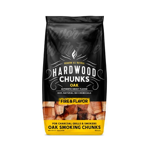 Fire & Flavor Oak Wood Chunks for Smoking and Grilling - All-Natural, Long-Lasting with a Mildly Sweet Flavor - Large Chunk Wood Chips for Smokers