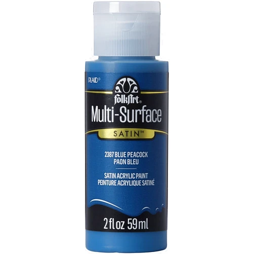FolkArt Multi Surface Acrylic Paint, 2 oz, Blue Peacock 2 Fl Oz
