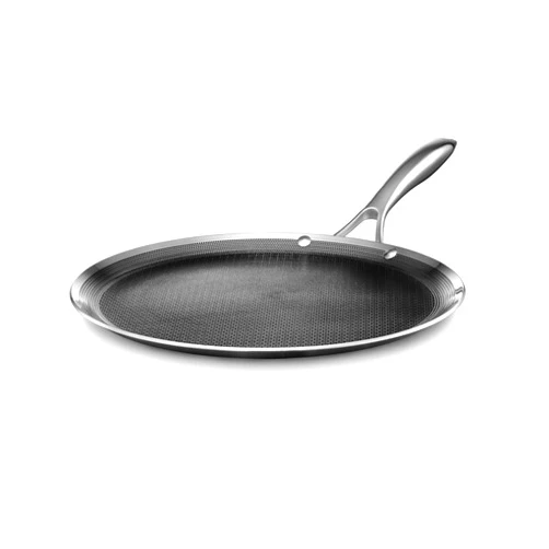 HexClad Hybrid Nonstick Griddle Pan, 12-Inch, Stay-Cool Handle, Dishwasher and Oven Safe, Induction Ready, Compatible with All Cooktops