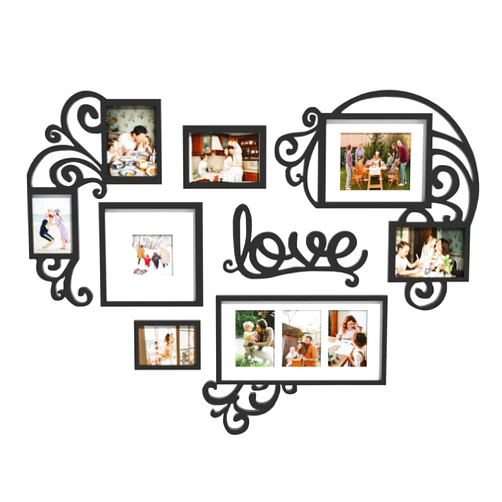 HELLO LAURA photo frame (Black -Heart Shape)