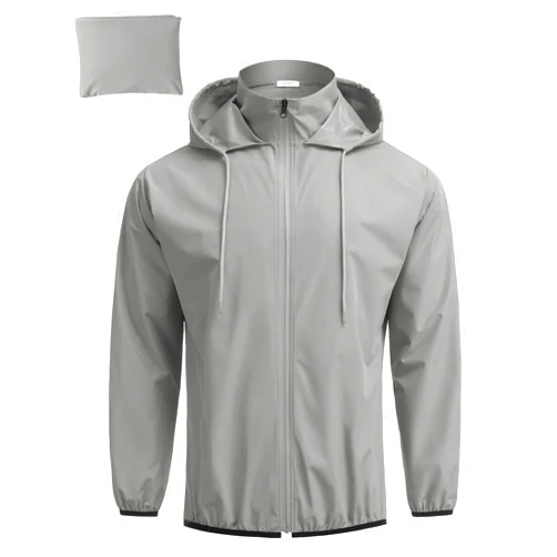 COOFANDY Men's Packable Rain Jacket Lightweight Waterproof Raincoat with Hood Travel Hiking Golf Windbreaker