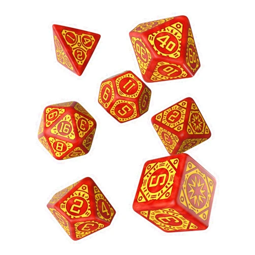Q Workshop Q-Workshop Starfinder Dawn of Flame RPG Ornamented Dice Set 7 Polyhedral Pieces