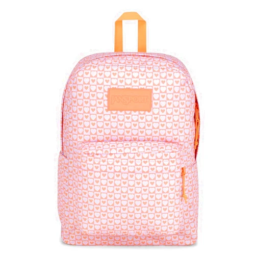 JanSport Superbreak Backpack - Durable, Lightweight Premium Backpack, Hyped Hearts Pink