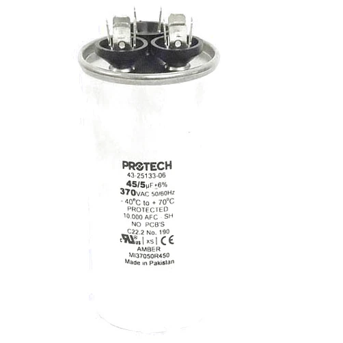 OEM Replm for Rheem 43-25133-06 -Rheem OEM Round Replacement Dual Run Capacitor 45 + 5 UF/MFD 370 Volt