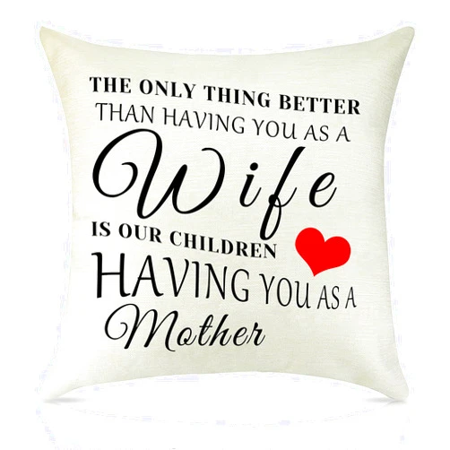 LuuWuu Mother Wife Gifts for Mothers Day from Husband Throw Pillow Covers Appreciation Gifts for Women Pillowcase Valentines Day Birthday Gifts for Wife Mom To Be First Time Mom Decorative Cushion Covers