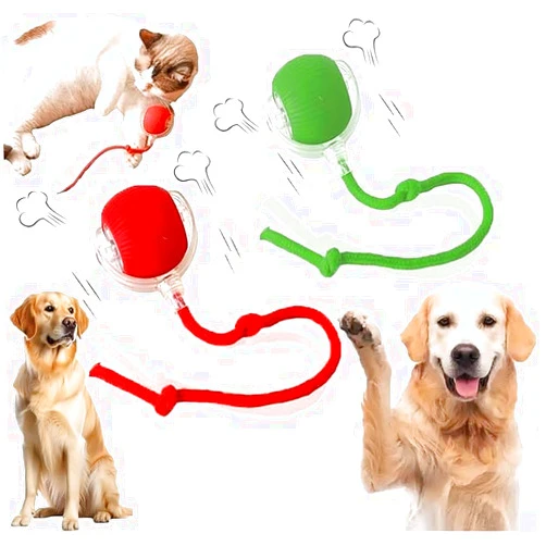 AUTRETY 2 Packs New Electric Dog Ball Toy for Cat,360° Smart Automatic Interactive Rolling Dog Smart Pet Toy Ball,Gift for Kids