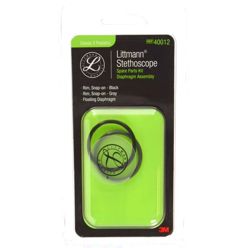 3M Littmann Stethoscope Spare Parts Kit, Classic II Pediatric Diaphragm Assembly, 40012,Black