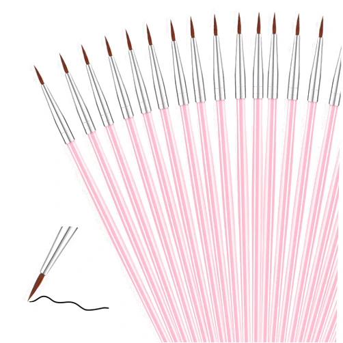 Eersida 60 Pieces Fine Detail Paint Brush Miniature Mini Paints Brush Bulk Set for Acrylic, Watercolor, Oil, Face, Nail, Scale Model Painting, Line Drawing, Pink