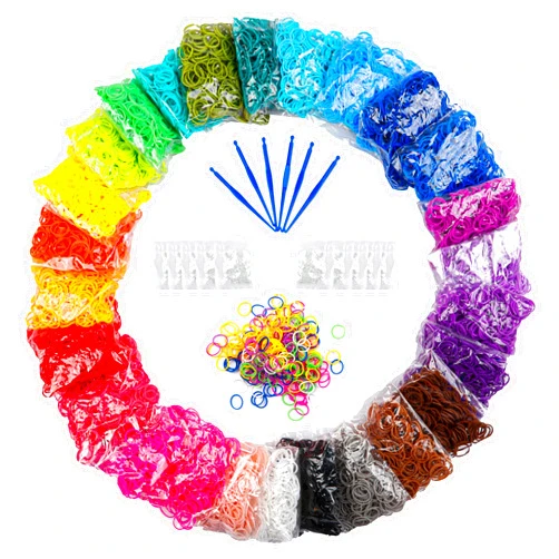 Booriss 12730+ Loom Rubber Bands Refill Kit in 26 Color with 500 Clips,6 Hooks, Premium Bracelet Making Kit for Weaving DIY Crafting Gift