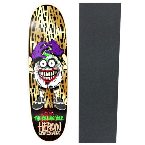 TGM Skateboards Heroin Skateboard Deck Killing Yolk Symmetrical 9.25