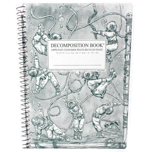 Decomposition Deep Stretch College Ruled Spiral Notebook - 9.75 x 7.5 Journal with 160 Lined Pages - 100% Recycled Paper - Notebooks for School Supplies, Home & Office - Made in USA