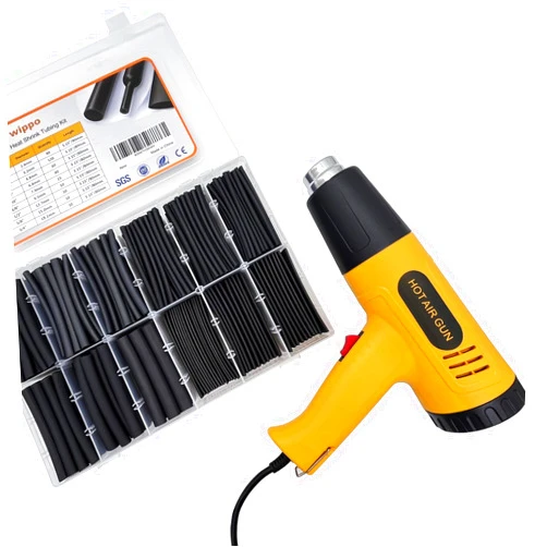 Twippo 355pcs Heat Shrink Tubing Kit with 1000W Heat Gun - 3:1 Shrink- Electrical Waterproof Industrial Heat Shrink Tubing Terminals- Marine Grade Wire Connector Shrink Wrap Tube - 3.15