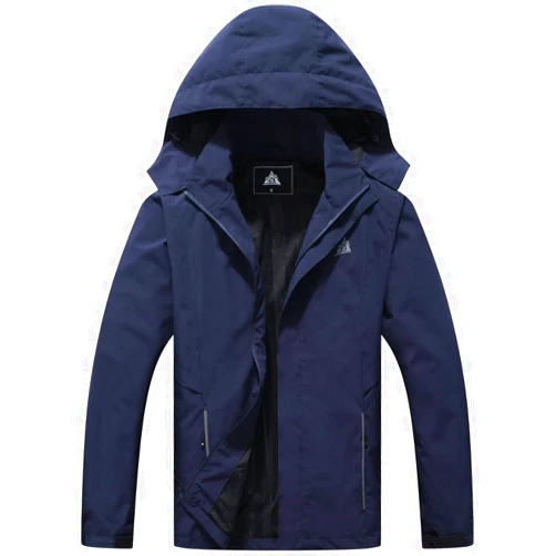 Pooluly Men's Lightweight Rain Jacket Outdoor Softshell Hiking Windbreaker Waterproof Hooded Raincoat