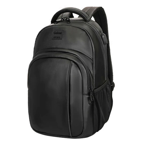 Goloni 15.6 Travel Laptop Backpack with USB Charging Port, Men Man Women Back Pack,Work,Casual College,High Schol Book Bag for Teens Lightweight Waterproof Casual Notebook Bag,Black
