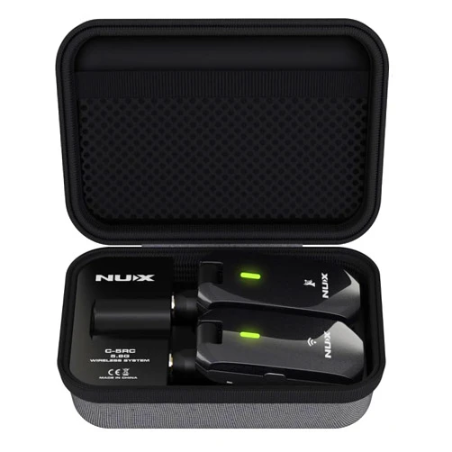 NUX C-5RC 5.8GHz Wireless Guitar System for Active or Passive Pickup Guitar, Charging Case included, UHF Guitar Wireless Transmitter Receiver Low Interference, Auto Match